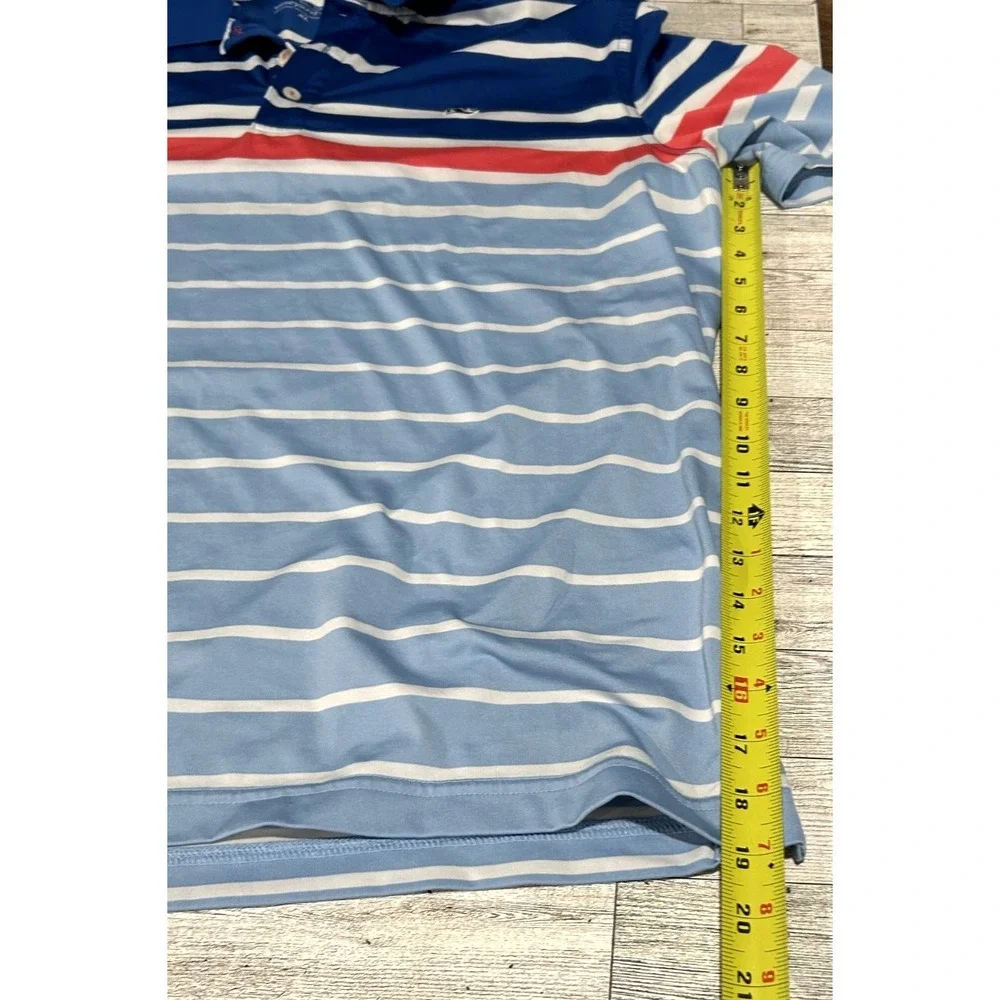 Vineyard Vines Striped Polo Shirt Short Sleeve Preppy Casual XL Whale Logo White